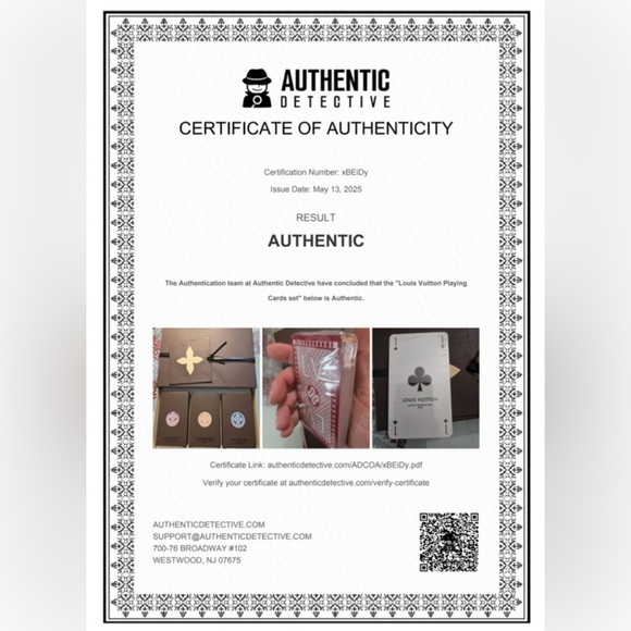 Louis Vuitton blue playing card 2 of clubs with COA - Picture 4 of 4